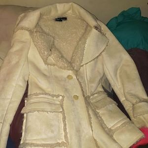 Blanc Noir white suade peacoat